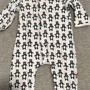 Magnetic Me Black and White Bear Print One Piece